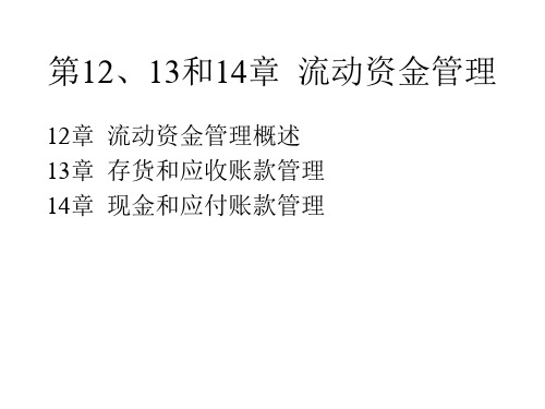 流动资金管理PPT