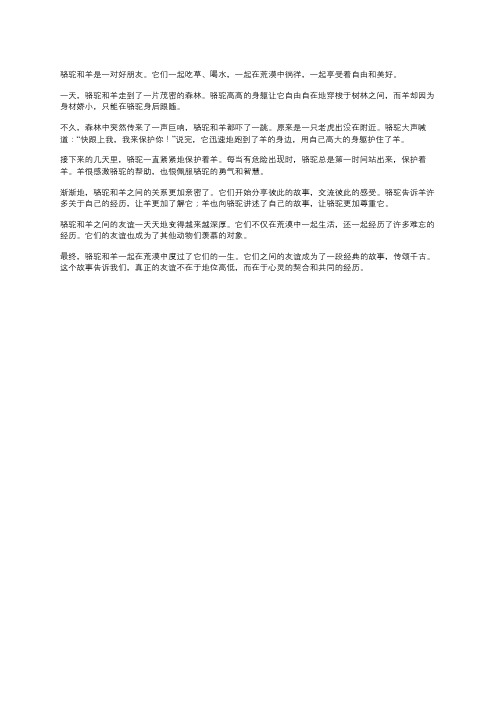 《骆驼和羊》的故事