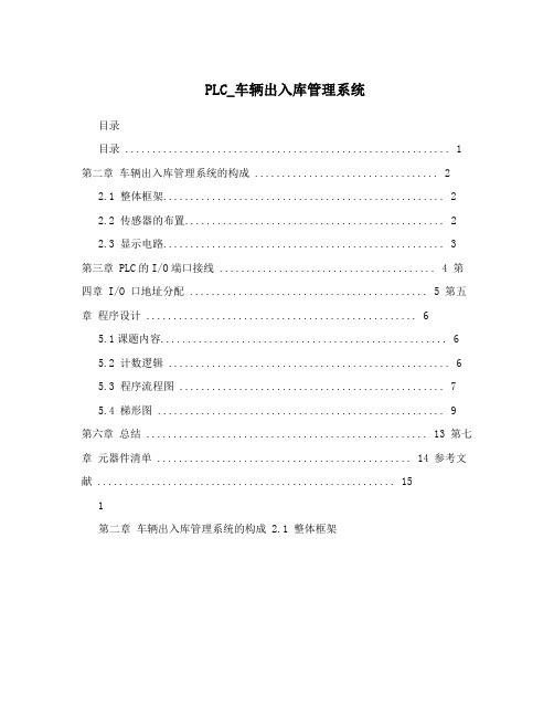 PLC_车辆出入库管理系统