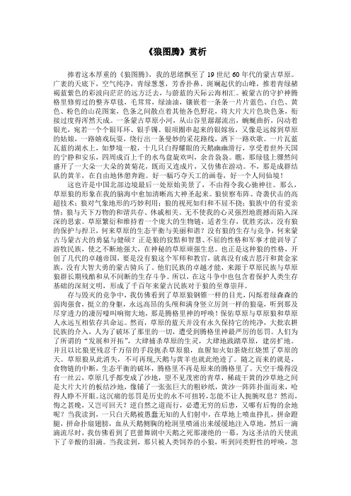 《狼图腾》赏析