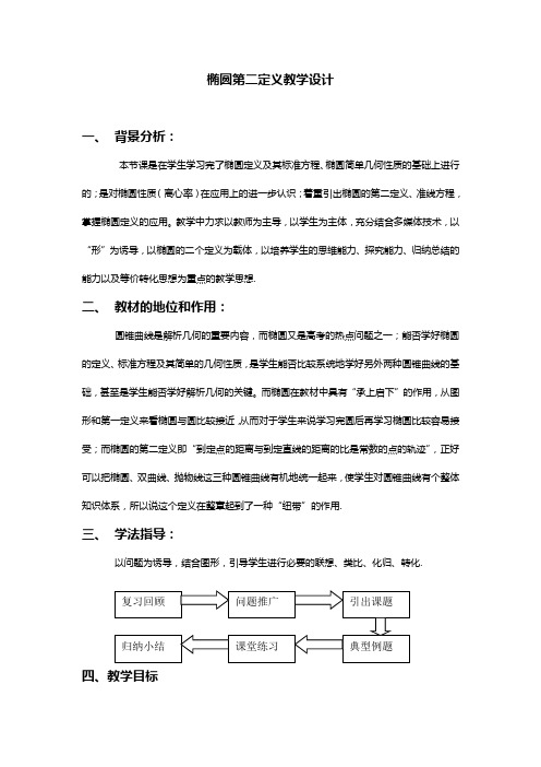 椭圆第二定义教学活动设计