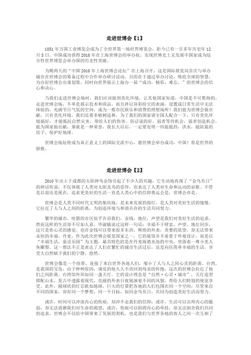 走进世博会作文
