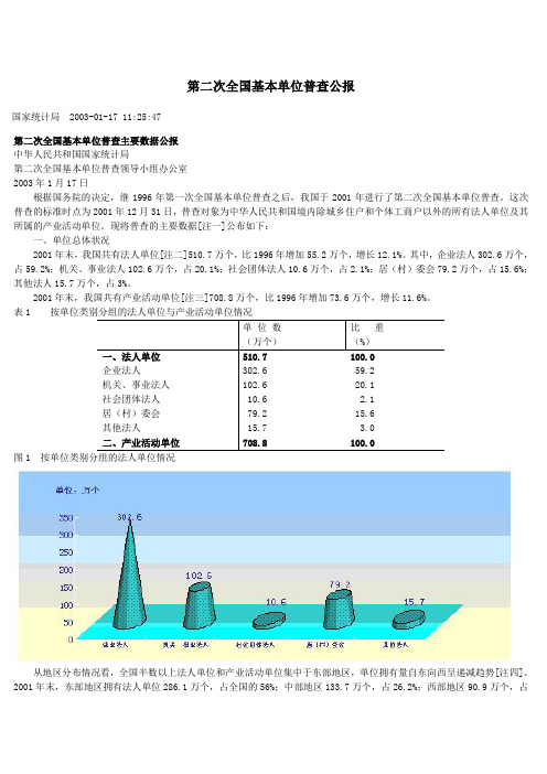 第二次全国基本单位普查公报
