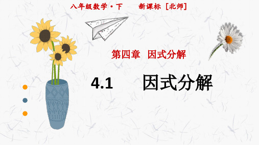 北师大版八年级下册第四章第一节因式分解课件(共19张PPT)