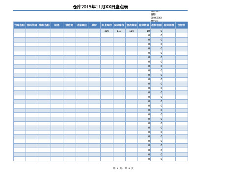 仓库盘点表-模板