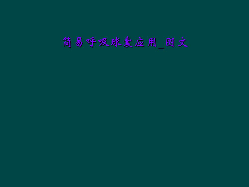 简易呼吸球囊应用_图文