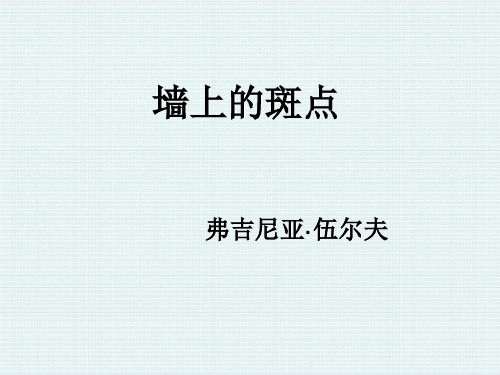 《墙上的斑点》教学PPT课件【高中语文选修外国小说欣赏人教版】