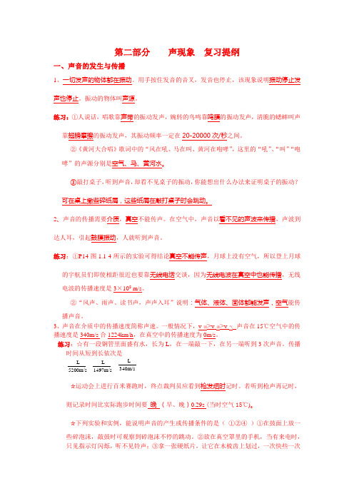 中考声学知识点