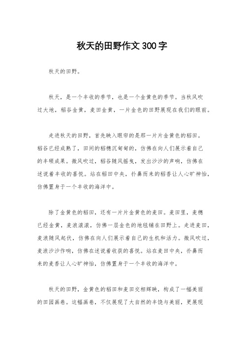 秋天的田野作文300字