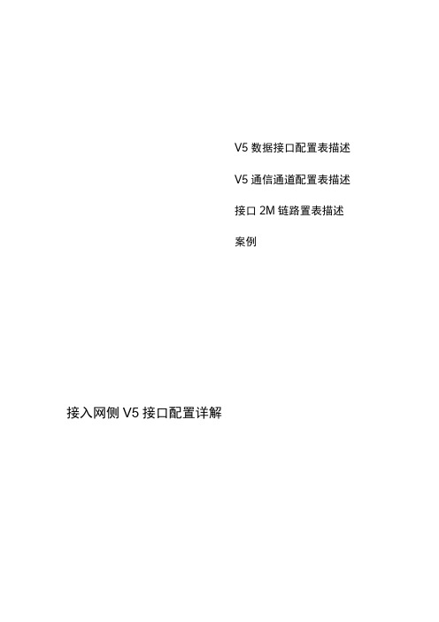 04 接入网侧V5接口配置详解