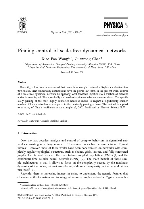 Pinning control of scale-free dynamical networks