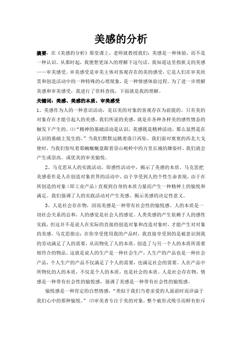 美感的分析