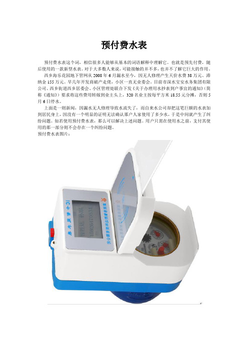 预付费水表