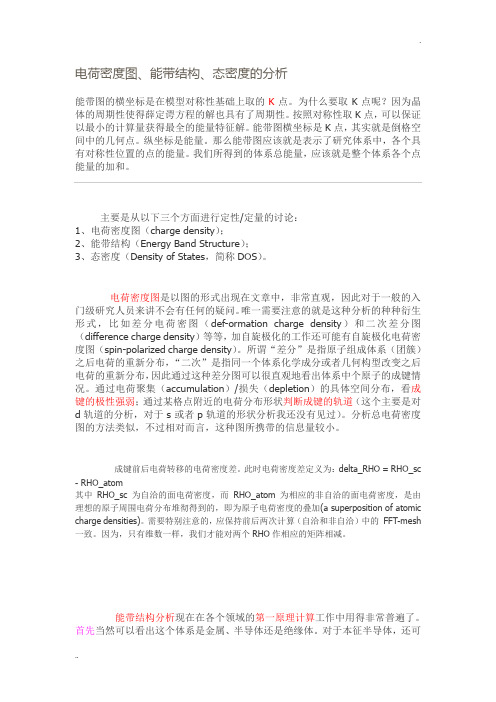 能带结构分析、态密度和电荷密度的分析