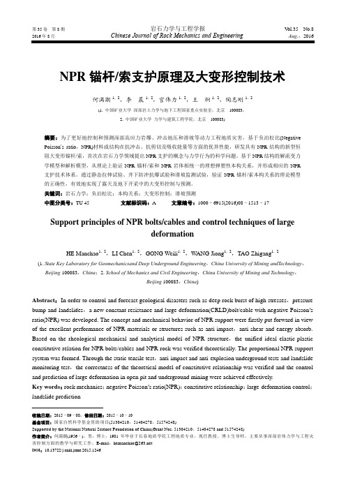 锚杆索支护原理及大变形控制技术