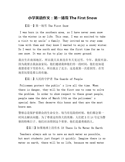 小学英语作文：第一场雪 The First Snow