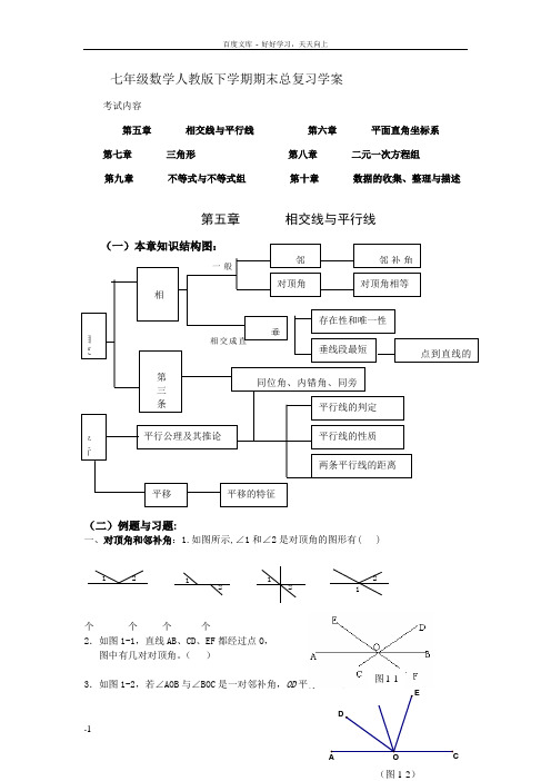 人教版七年级数学下学期经典期末总复习学案