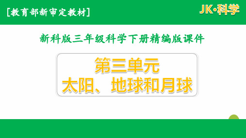 新教科版三年级科学下册课件第三单元太阳、地球和月球全套