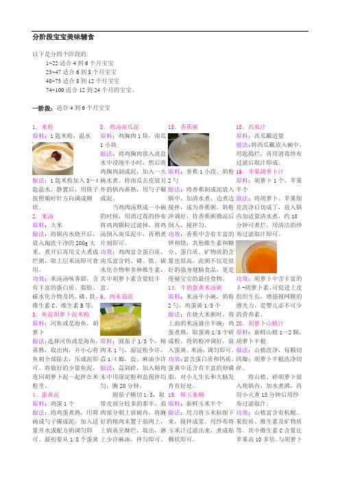 分阶段宝宝美味营养辅食解析