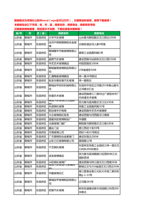 2020新版山东省聊城市东昌府区玻璃工商企业公司商家名录名单联系电话号码地址大全72家