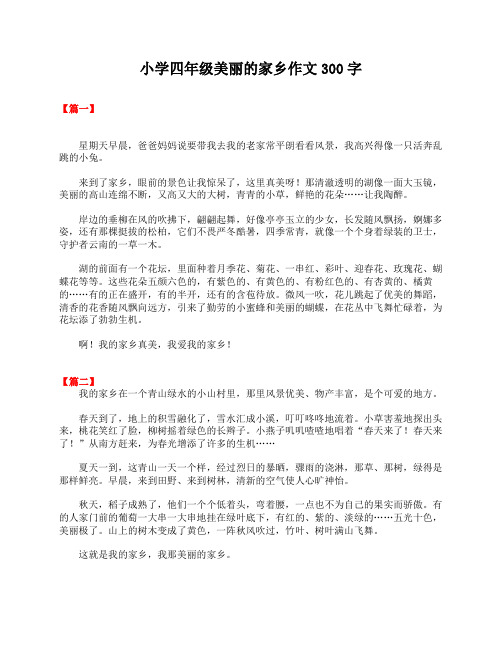 小学四年级美丽的家乡作文300字
