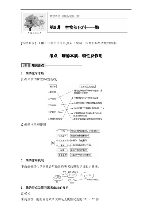 高考生物(北师大版)大一轮复习讲义(文档)第三单元 细胞的能量代谢 第8讲