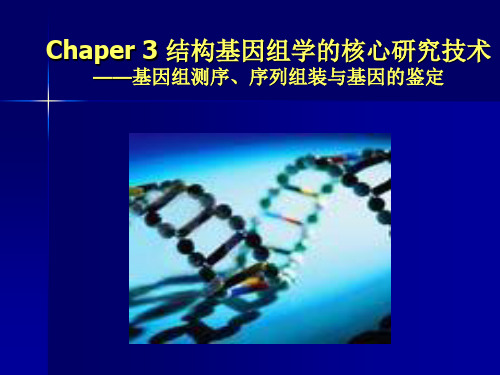 Chapter 3 基因组测序,序列组装,基因鉴定