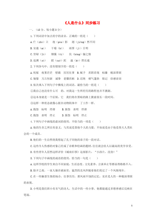 2020年春九年级语文下册第12课《人是什么》同步练习长春版