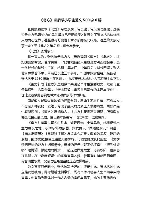 《北方》读后感小学生范文500字6篇