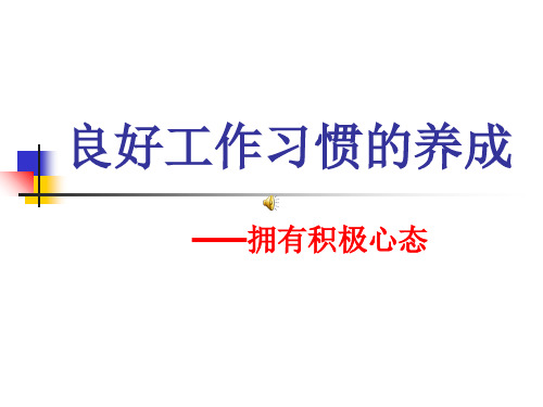 良好工作习惯的养成培训课件实用PPT(33张)