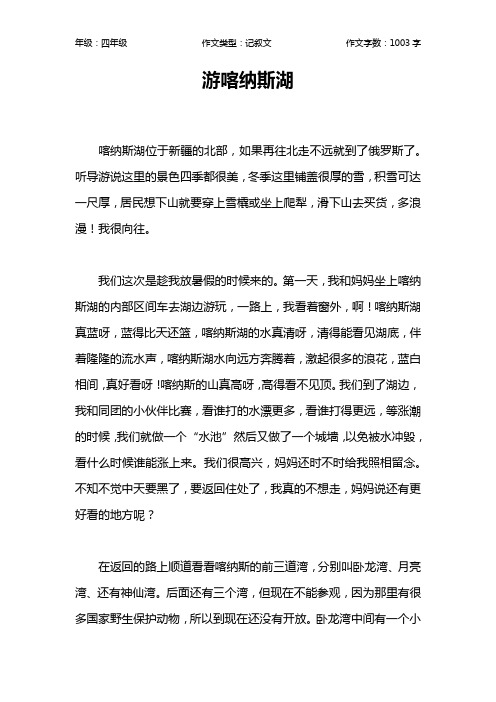 游喀纳斯湖作文【小学四年级1000字】