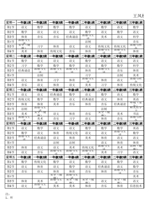 镇小总课程表