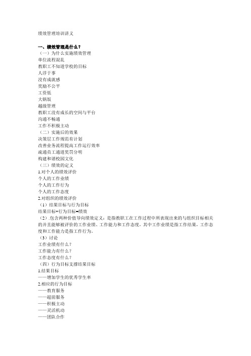 绩效管理培训讲义