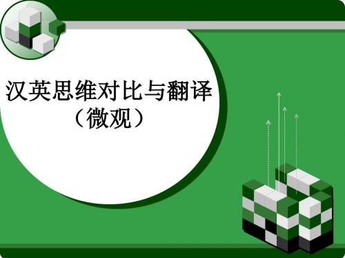 汉语思维对比与翻译 PPT