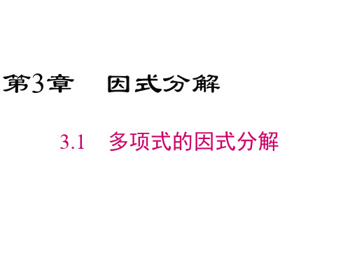 湘教版数学七年级下册3.1《多项式的因式分解》课件