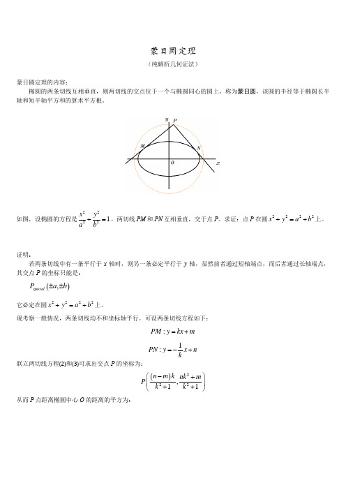 蒙日圆定理