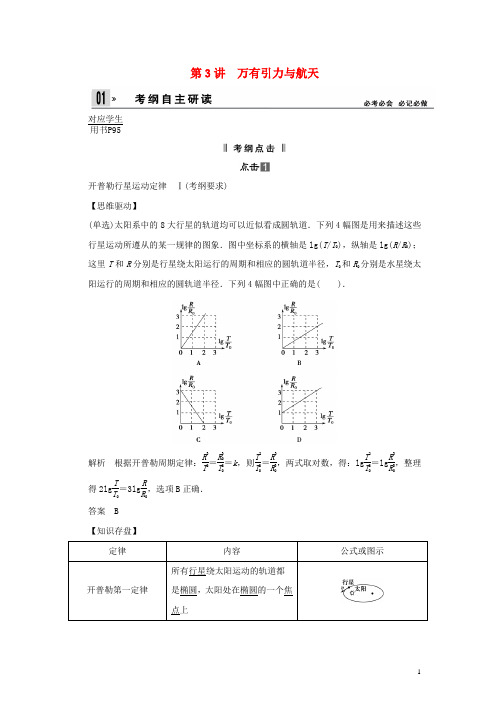 2014届高考物理一轮 (考纲自主研读+命题探究+高考全程解密) 第3讲万有引力与航天(含解析) 新人教版