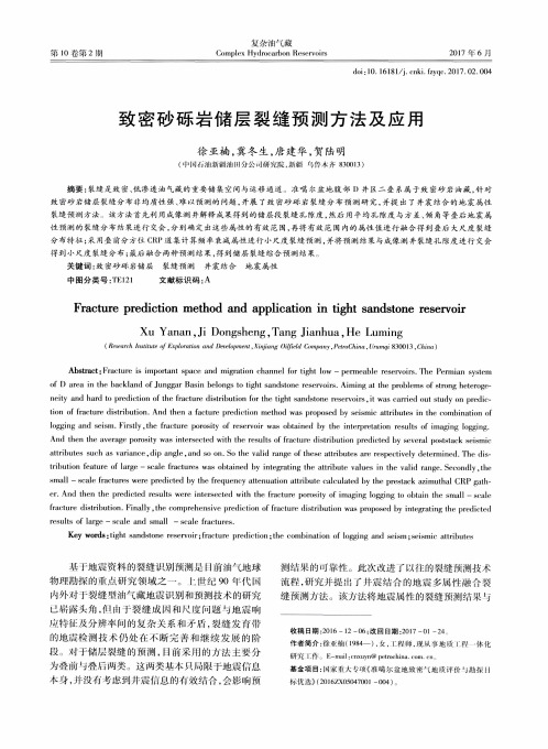 致密砂砾岩储层裂缝预测方法及应用