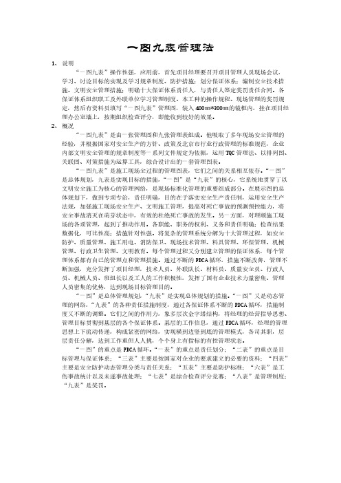 一图九表修建施工现场管理法