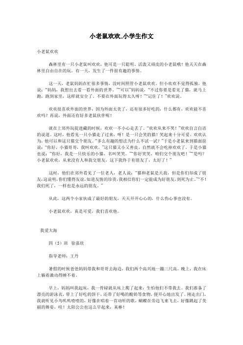 小老鼠欢欢_小学生作文