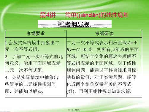 高三数学一轮复习 第五章 第4讲 简单的线性规划课件 理 新人教A版