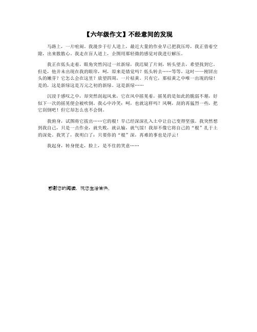 【六年级作文】不经意间的发现