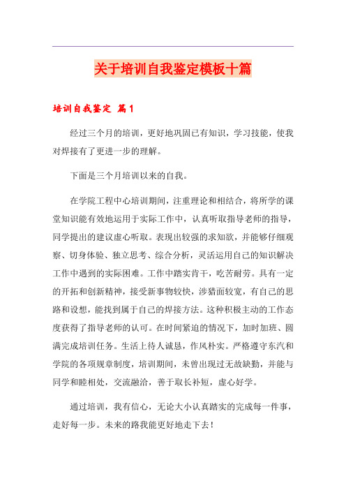 关于培训自我鉴定模板十篇
