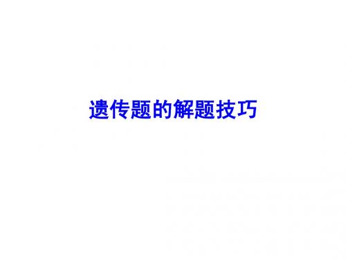 遗传题的解题技巧