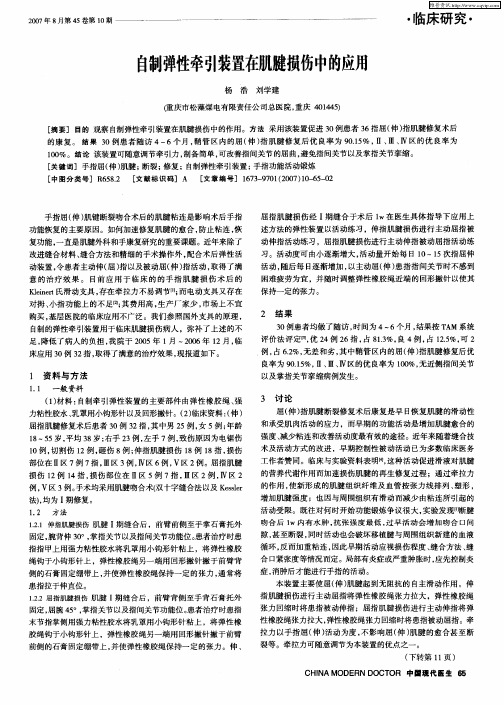 自制弹性牵引装置在肌腱损伤中的应用