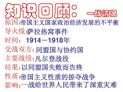 人教版九年级历史下册第1课《十月革命》