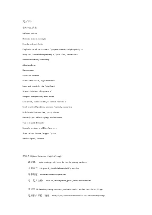 英文写作常用高级表达