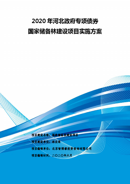 2020年河北政府专项债券-国家储备林建设项目实施方案-智博睿编制