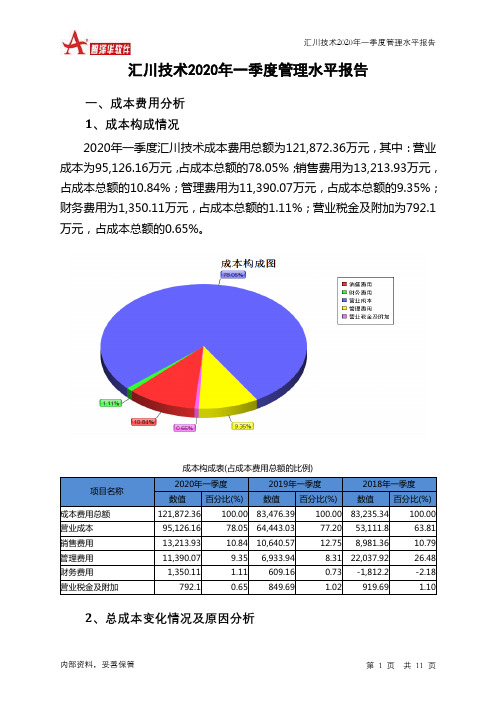 汇川技术2020年一季度管理水平报告