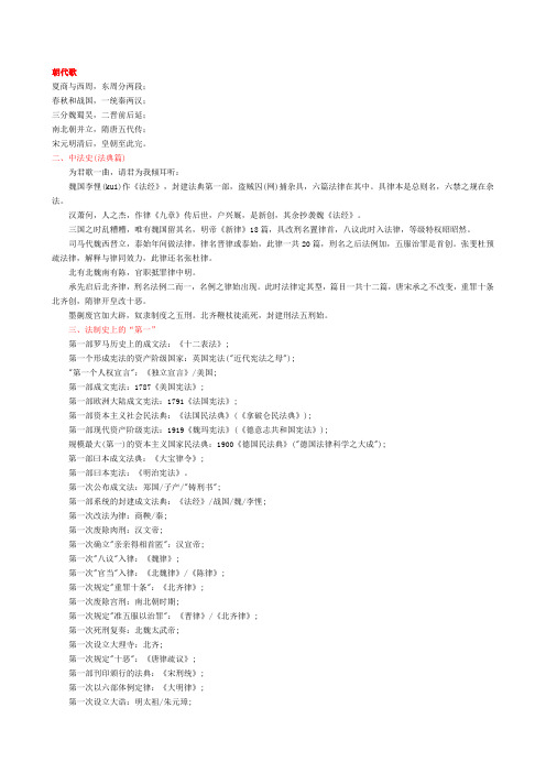 司法考试重点口诀